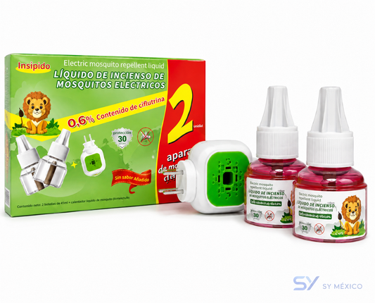 Repelente Eléctrico para Mosquitos con Aparato + 2 Repuestos | Caja con 150 piezas